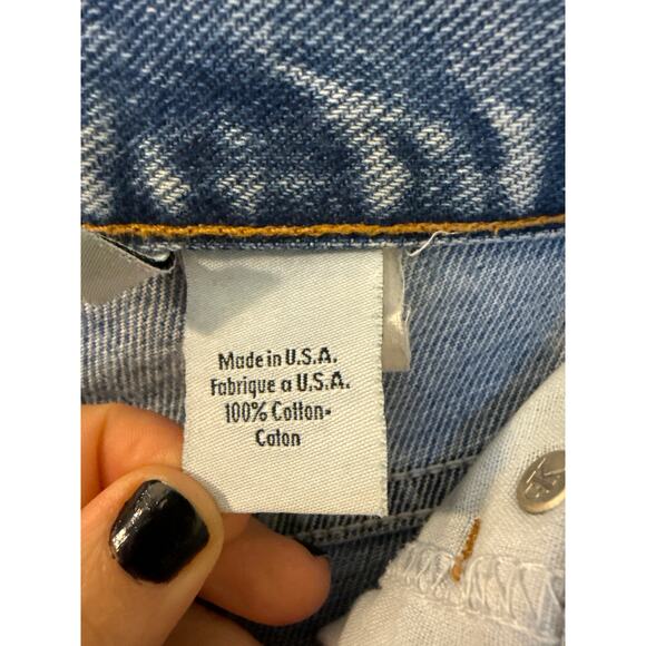 90s Vintage Calvin Klein Jean High Rise Cut-Off Shorts Size 5 - Picture 13 of 16